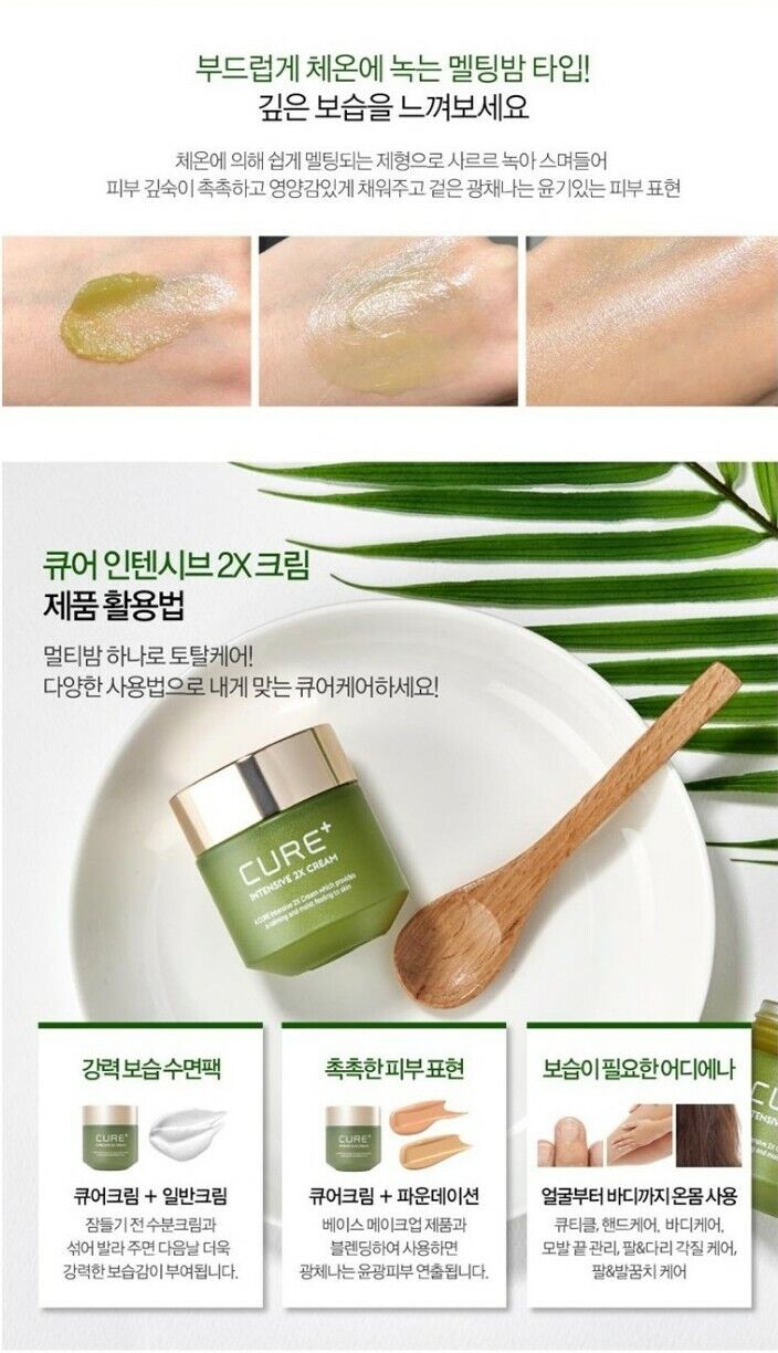 Cure+ Intensive 2X cream 30g X 2 ea/Dry Skin/Kim Jungmoon Aloe/Irritation/Korea