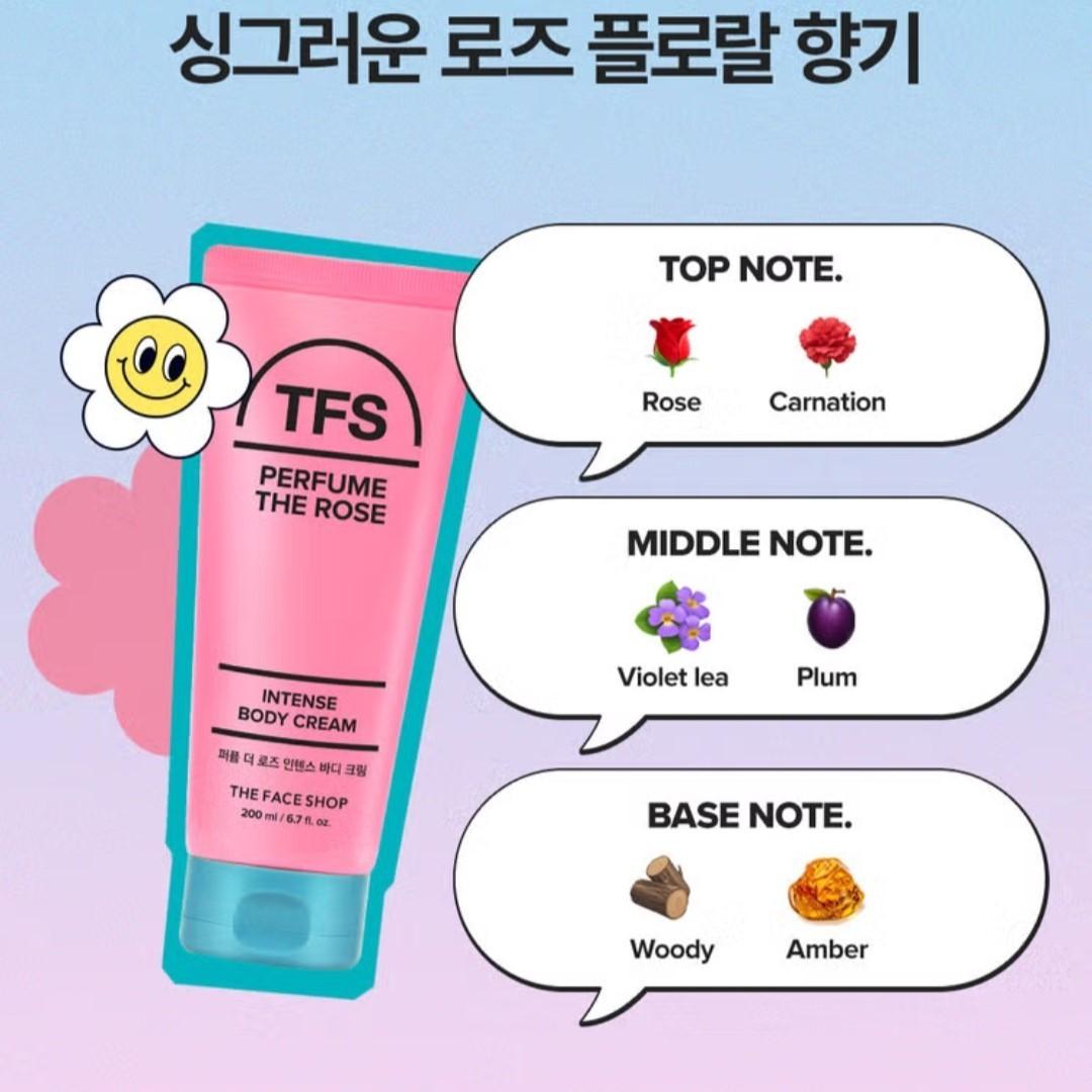 TFS Perfume The Rose Body Lotion+Intense Body Cream-Korea THE FACE SHOP moisture