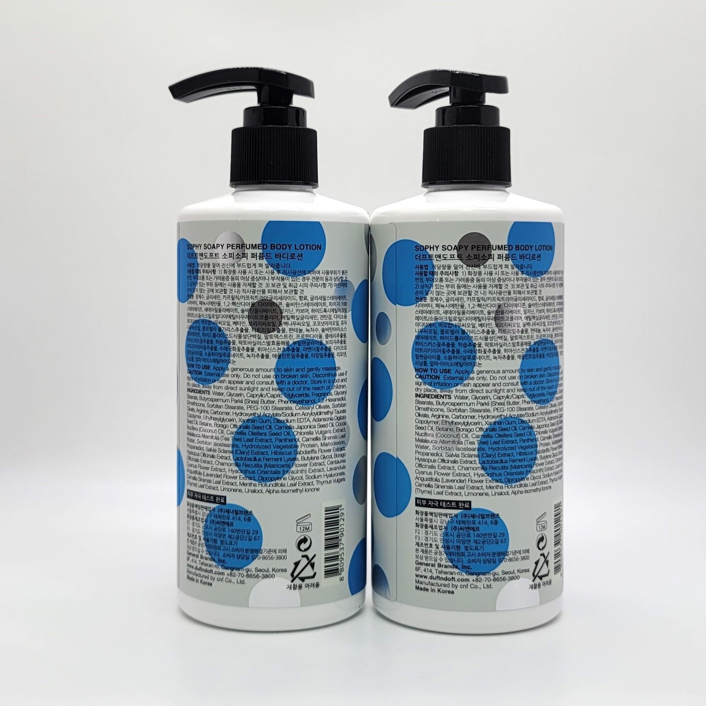 (1+1) Duft & Doft Sophy Soapy Perfumed Body Lotion 300ml x 2ea/20.28 fl oz.