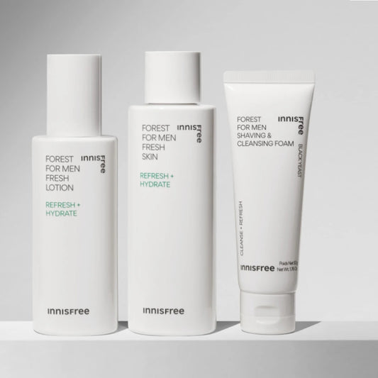 🌿 Innisfree Forest For Men Fresh Skin Care Set-Toner/Emulsion/Cleansing Foam