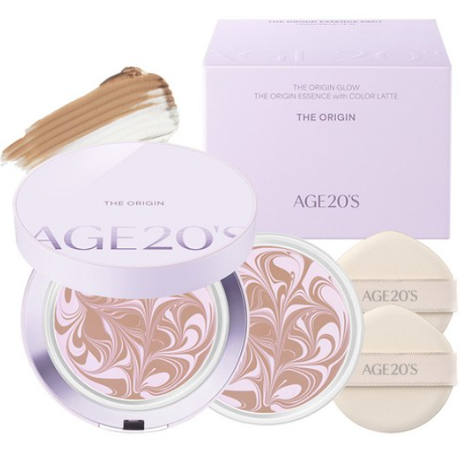 ✨ AGE20'S The Origin Essence Foundation Pact 💜 No. 21/23 Lavender Latte + 1 Refill