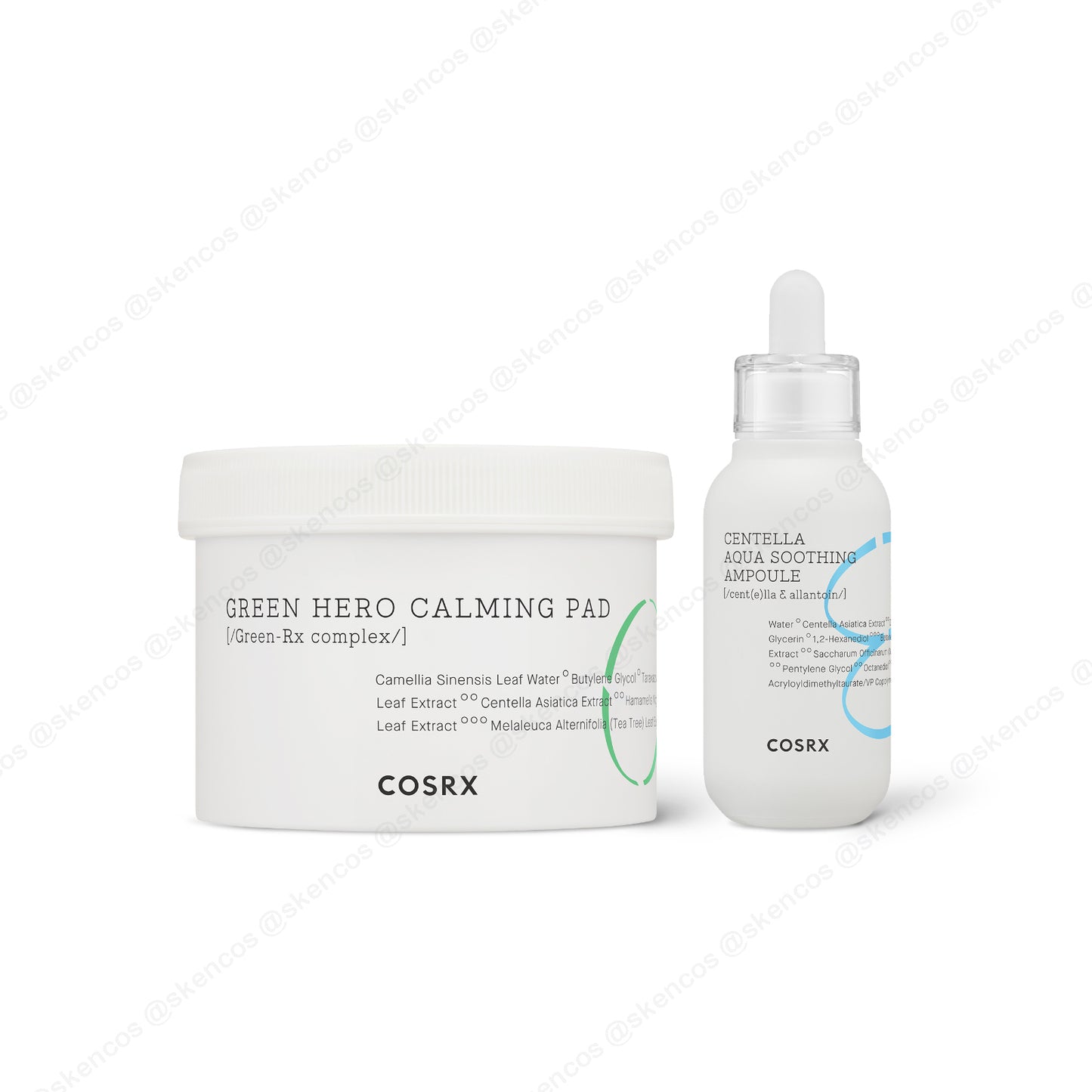 COSRX Hydrium Centella Aqua Soothing Ampoule 40ml & Calming Pad 135ml (70 Pads)