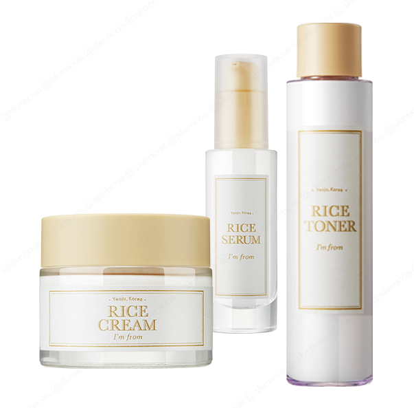 我来自 大米爽肤水 150ml 和 精华液 30ml 和 面霜 50g