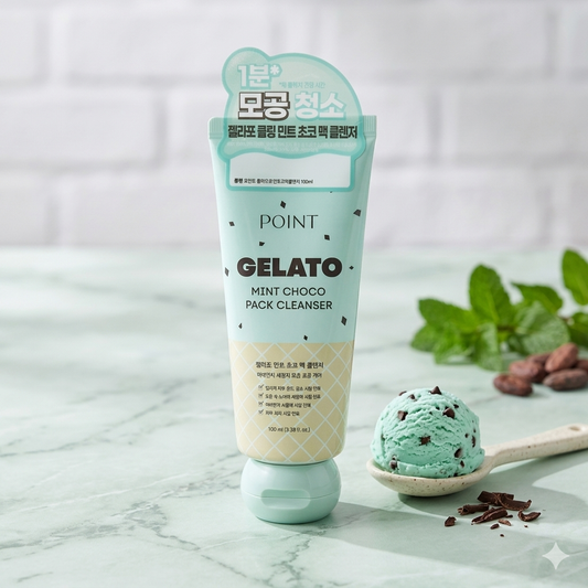 🍦 Is It Ice Cream or Skincare? POINT Gelato Mint Choco Pack Cleanser