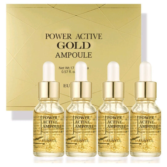 EUNYUL Power Active Gold Ampoules 4 ea /1 packs/ 68ml/1 set/Wrinkle/Royal jelly