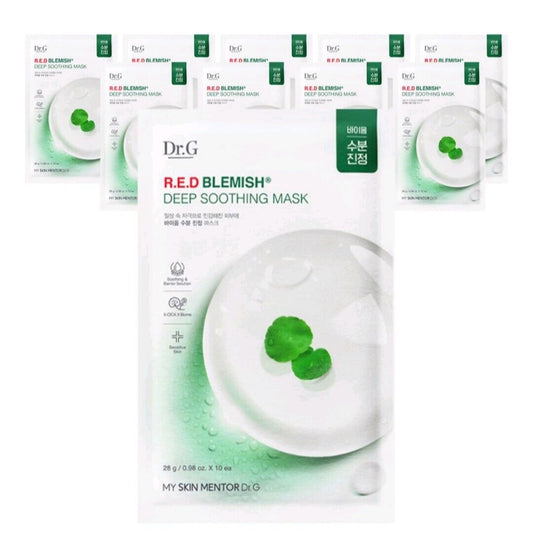Dr.G Red Blemish Deep Soothing Mask 10Sheet/ACNE/CICA/Blemishes/Dryness/Korea