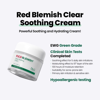 DR.G Red Blemish Clear Soothing Cream 50ml x2ea/Sensitive/5 Cica Complex/Acne
