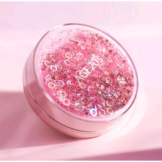 AGE 20'S Essence Cover Pact Shining Drops Edition Pink Case x Refill 12.5gx3EA