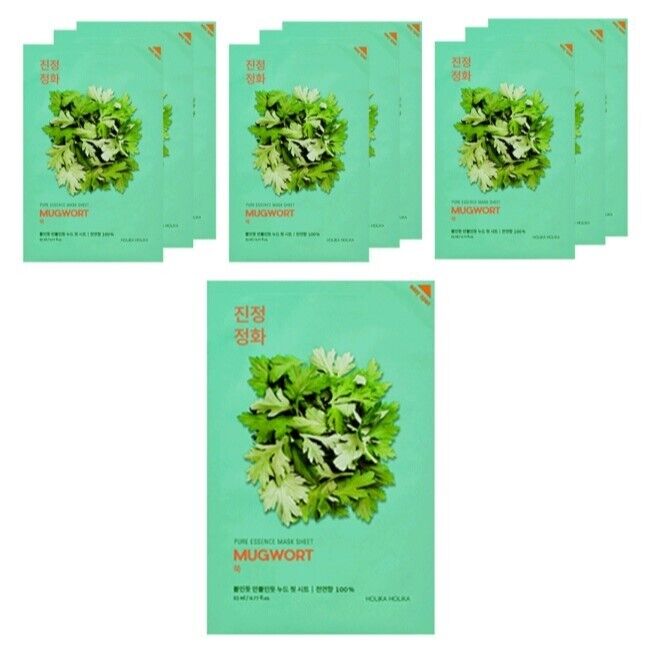 20 Sheets/ Holika Holika Pure Essence Mugwort Mask Sheet / Thin /Sensitive Skin