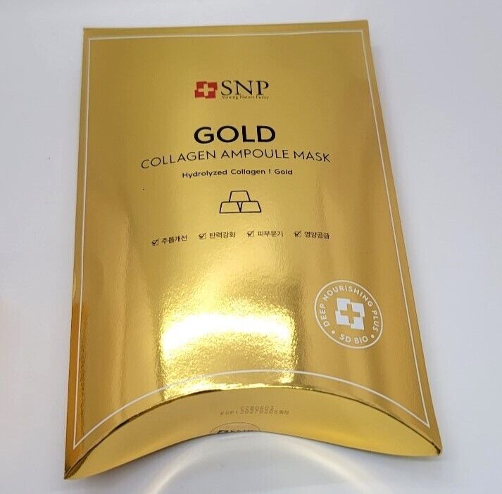 SNP Gold Collagen Ampoule Mask 10ct /)Wrinkle/Glow/3 Free