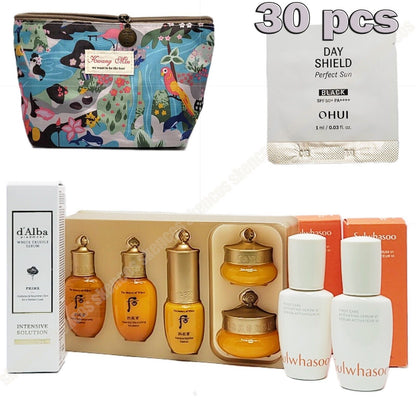 Sulwhasoo/Whoo Travel Kits/Serum 2EA/1oz/Dalba Mist/Eye Cream Samples/Pouch