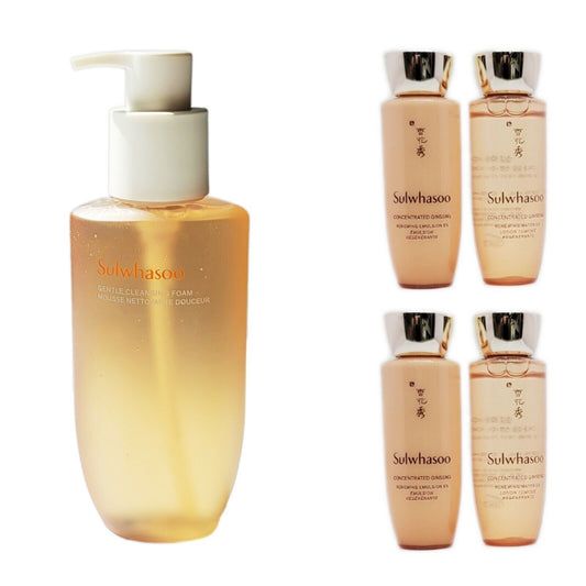 Sulwhasoo Gentle Cleansing Foam 200ml+Ginseng Toner/Emulsion Duo Kits 25ml/Dry