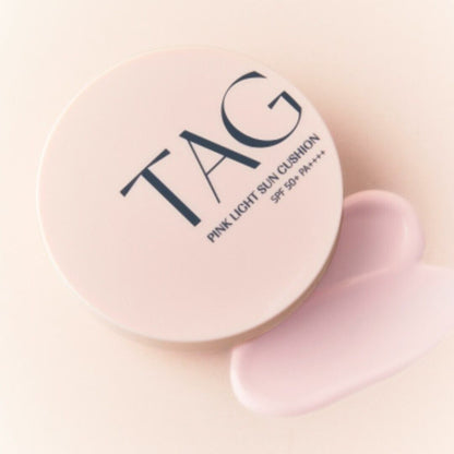 1+1/TAG Pink Light Sun Cushion 15g SPF 50+ PA++++/Light Tone Up/Wrinkles/UV