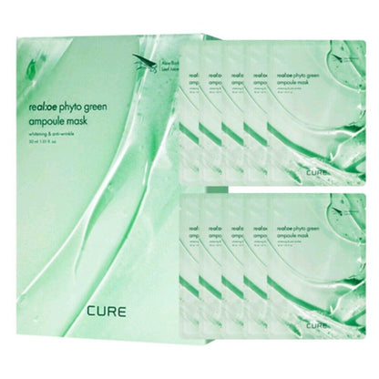 CURE real:oe phylo green ampoule mask 1oz x 10Sheets/Real Aloe/Soothing & Cooler