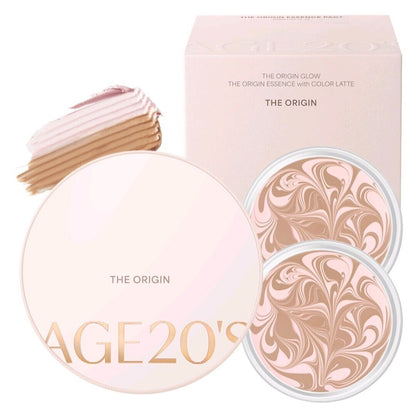 AGE 20's The Origin Essence Pact+Lip Balm N21 Pink /Glow/Foundation/Yellow Skin