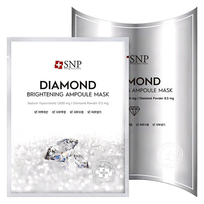 SNP Diamond Brightening Ampoule Mask 10 Sheets /Dry, Dull Skin/Skin Tone/Glow