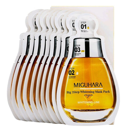 MIGUHARA Big 3 Step Whitening Mask Pack origin 10ct/Dark Skin Tone/Blemishes