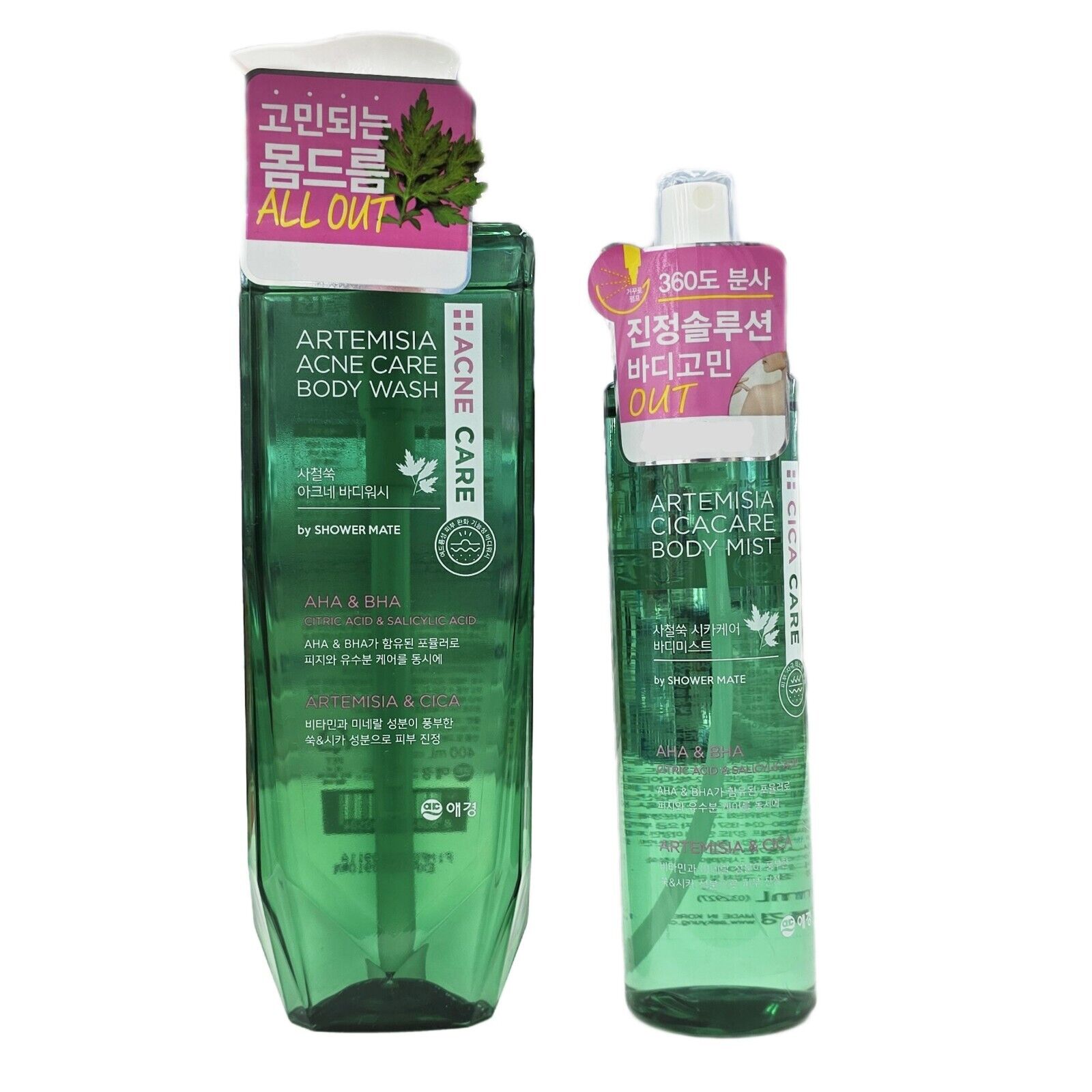 Showermate Artemisia Acne Body Wash 400ml+Mist 200ml/AHA BHA/Cica/exfo ...