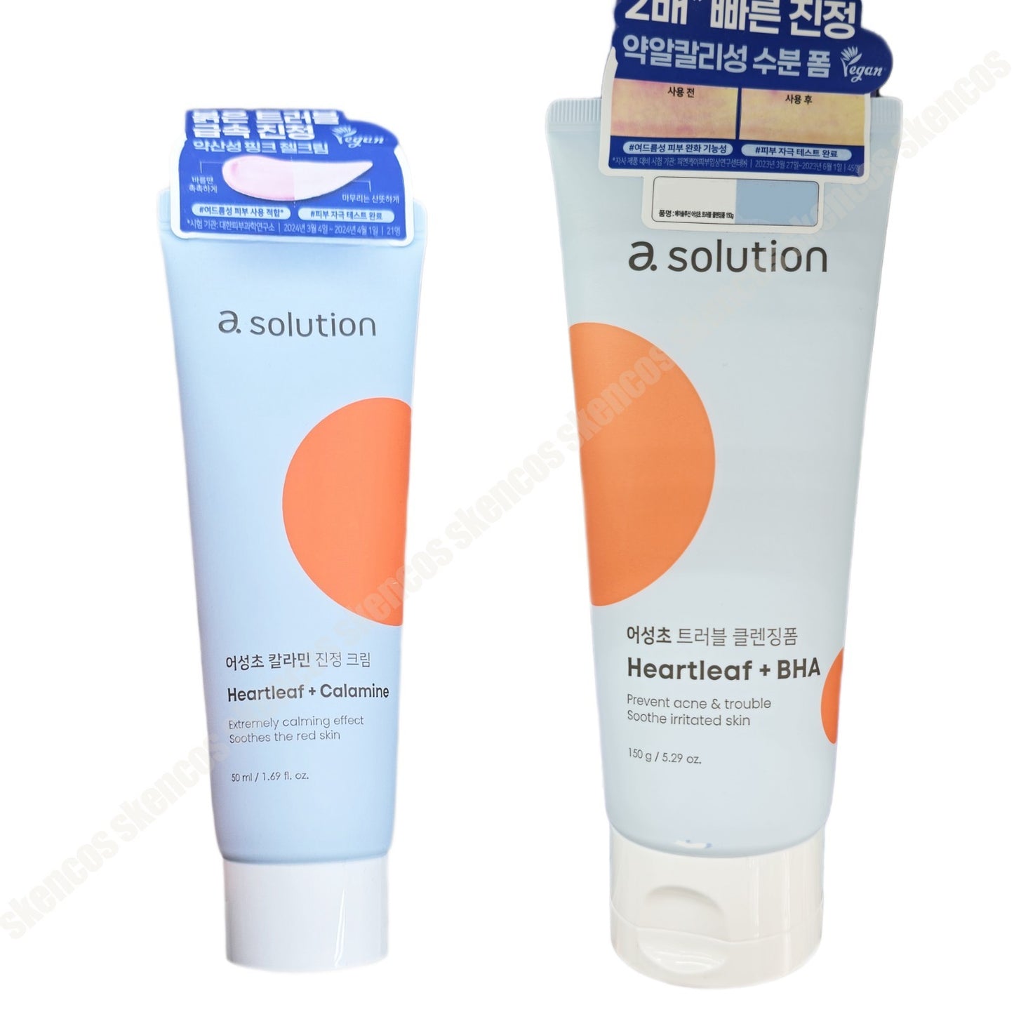 a.solution Heartleaf+Calamine Calming Cream 1.69 oz.+Cleansing Foam 5 oz./Acne