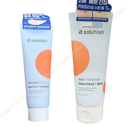 a.solution Heartleaf+Calamine Calming Cream 1.69 oz.+Cleansing Foam 5 oz./Acne