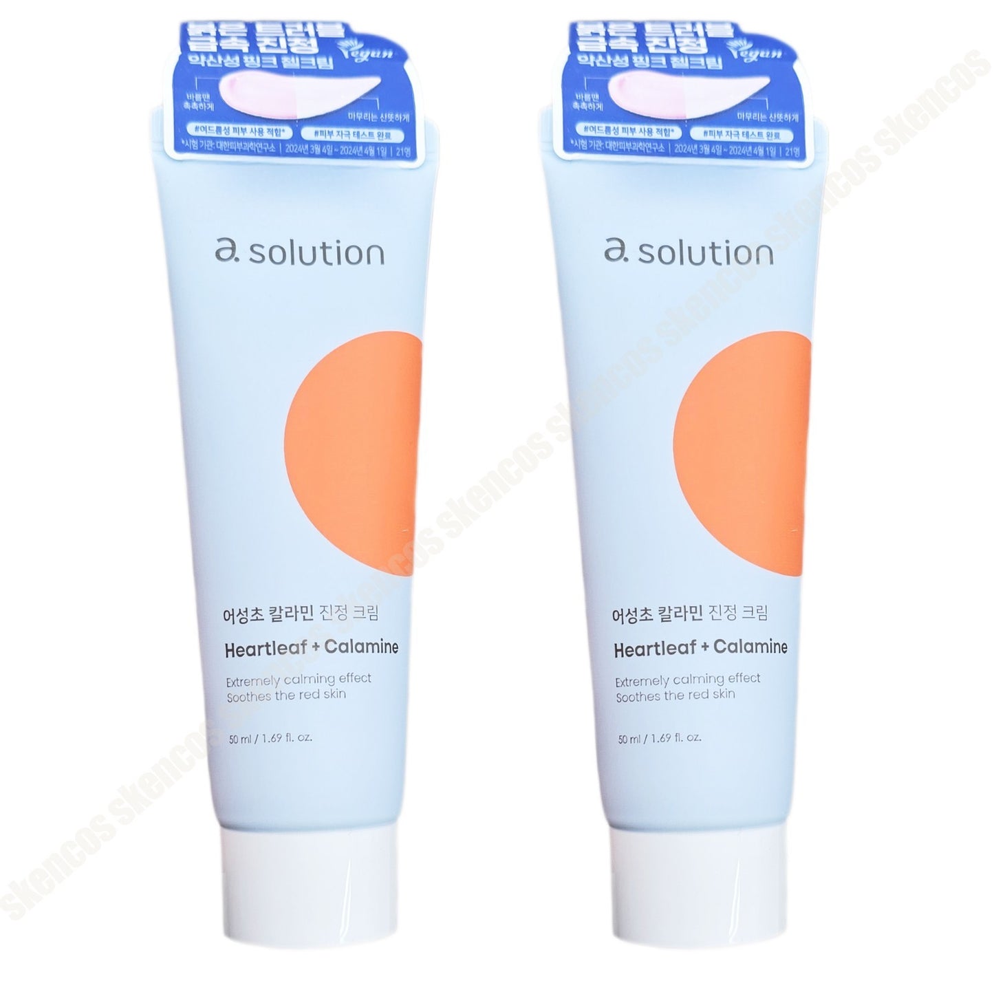 a.solution Heartleaf+Calamine Calming Cream 1.69 oz.+Cleansing Foam 5 oz./Acne