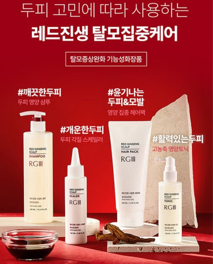 RGIII Red Ginseng Scalp Scaler Shampoo 300ml/Hair Loss/Dead Cells/14 Free/Oil