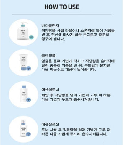 5 Pack/8 Steps/1 Day Disposable Travel Shower Kits  Set /Cleansing/Body/Skincare