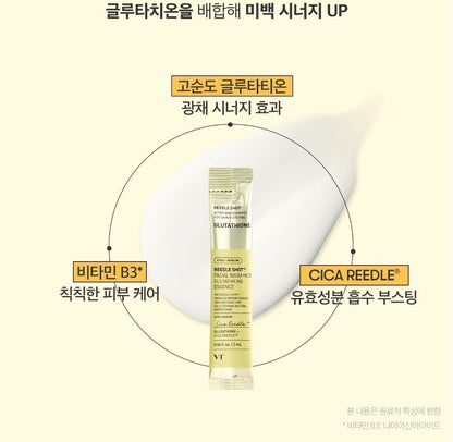 3 Pack/18ea/ VT Reedle shot Facial Glutathione Essence 2ml*6 /Brightening/Home