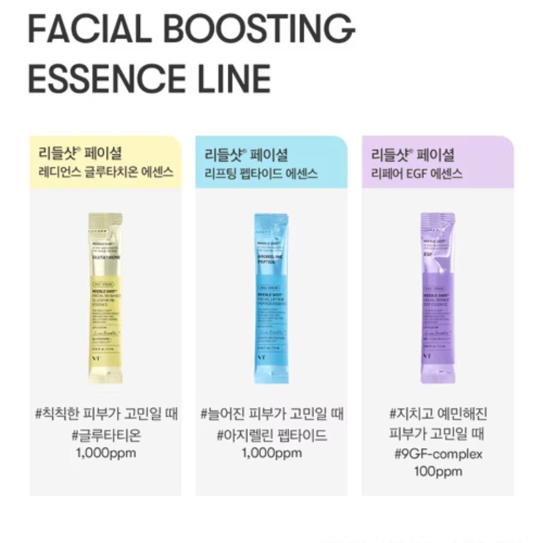 3 Pack/18ea/ VT Reedle shot Facial Glutathione Essence 2ml*6 /Brightening/Home