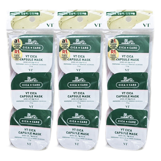 9EA/VT Cica Capsule Mask 7.5g /Sebum/Pore/Clay/Keratin/Calming/Moisture/Korea
