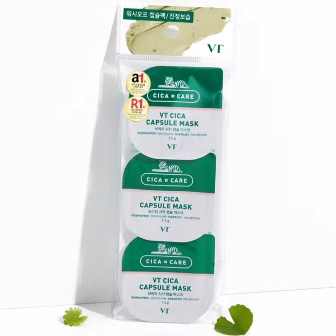 9EA/VT Cica Capsule Mask 7.5g /Sebum/Pore/Clay/Keratin/Calming/Moisture/Korea