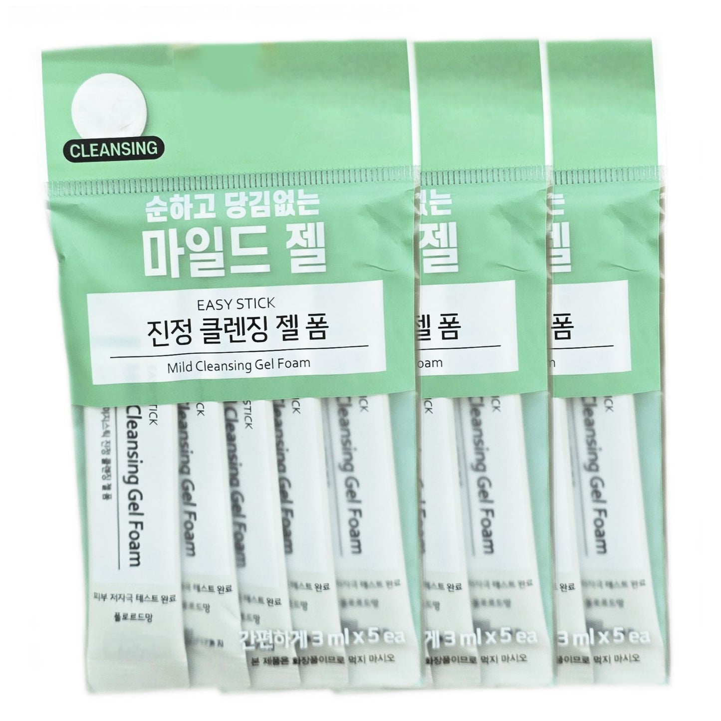 15ea/Flor de Man Easy Stick Cleansing Gel Foam 3ml x 5ea/ 3 Pack/Sebum/Travel