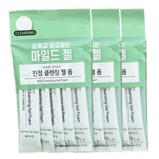 15ea/Flor de Man Easy Stick Cleansing Gel Foam 3ml x 5ea/ 3 Pack/Sebum/Travel