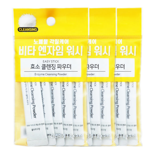 15ea/Flor de Man Easy Stick Enzyme Cleansing Powder 1g x 5ea/ 3 Pack/Portable