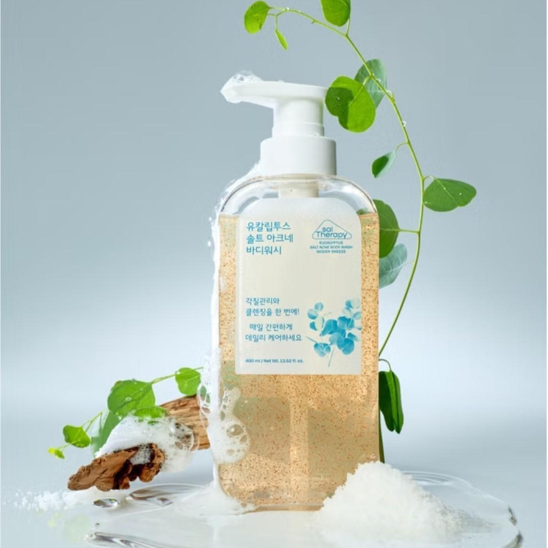 Sal Therapy Eucalyptus Salt Acne Body Wash Woody Breeze 400ml/dead skin cells