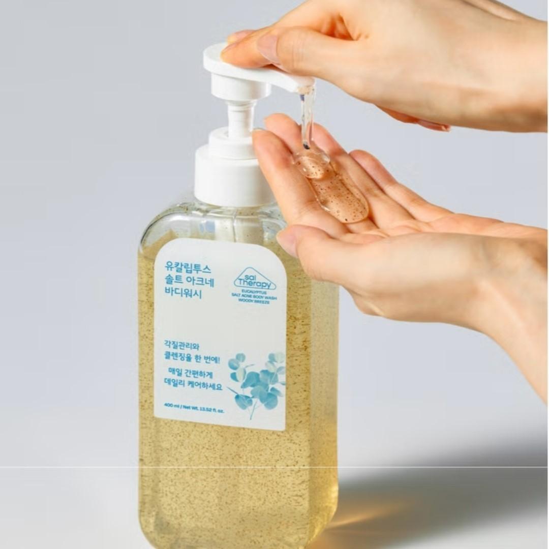 Sal Therapy Eucalyptus Salt Acne Body Wash Woody Breeze 400ml/dead skin cells