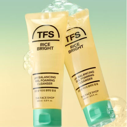 The Face Shop Rice Bright pH Balancing Gel Foam Cleanser + Mild Cleansing Water