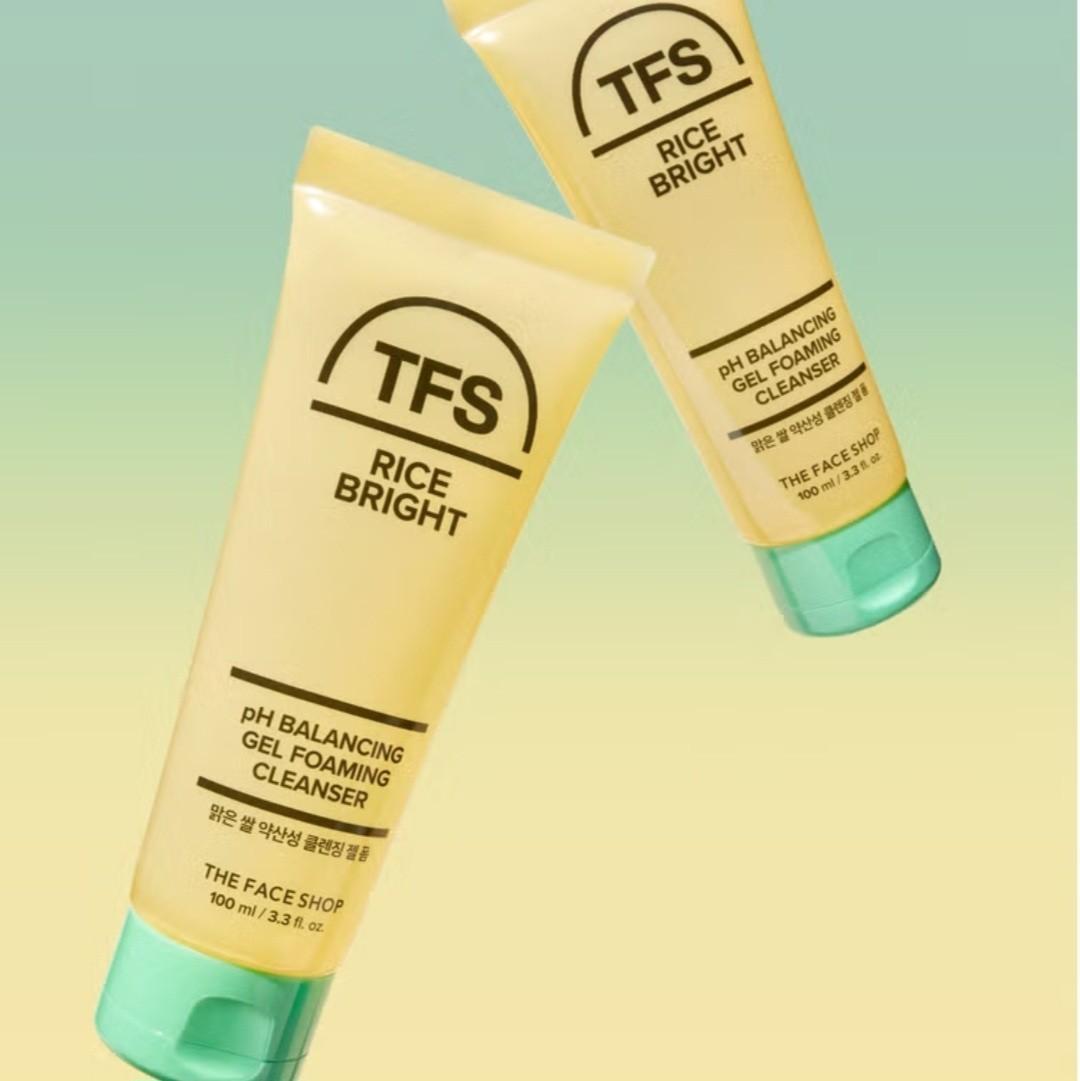 The Face Shop Rice Bright pH Balancing Gel Foam Cleanser + Mild Cleansing Water