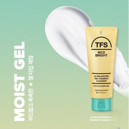 The Face Shop Rice Bright pH Balancing Gel Foam Cleanser + Mild Cleansing Water