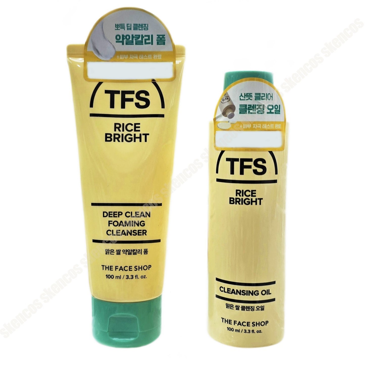 The Face Shop Deep Clean Foaming Cleanser 100ml + Bright Cleansing Oil 100ml