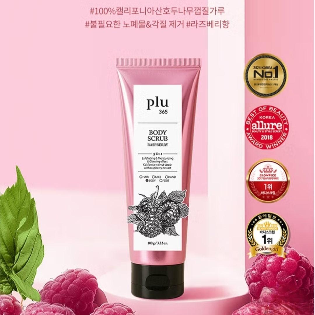 Plu 365 Body Scrub 100g Raspberry 100g+Cotton Musk 100g/ Scrub-to-bubble soft