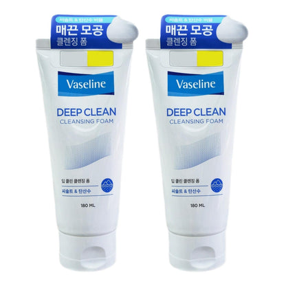 2EA/ Vaseline Deep Clean Cleansing Foam 180ml/6oz/Sea Salt/Pore Clean