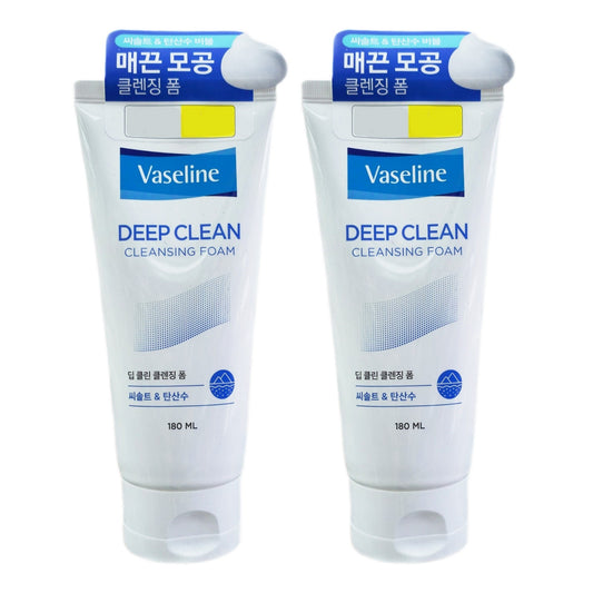 2EA/ Vaseline Deep Clean Cleansing Foam 180ml/6oz/Sea Salt/Pore Clean