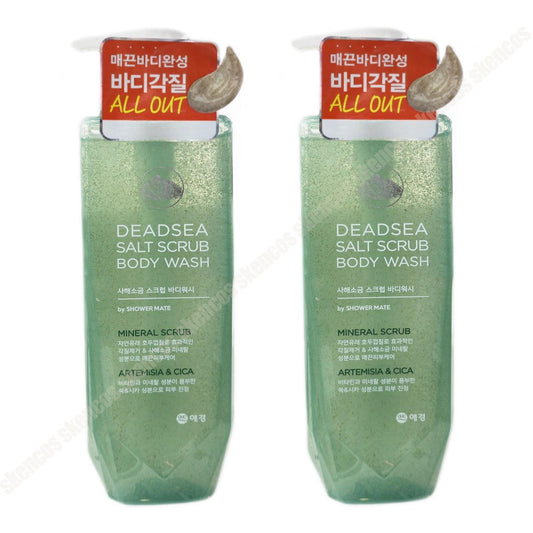 2EA - Showermate DeadSea Salt Scrub Body Wash 400ml/AHA BHA/Dead Skin/exfoliation