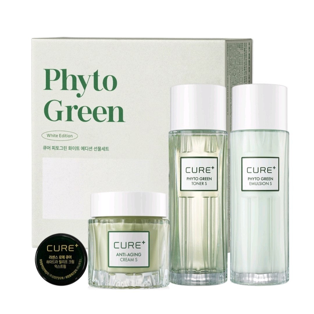 Cure Phyto Green S White Edition Gift Set/Toner+Emulsion+Cream/Anti aging/Aloe