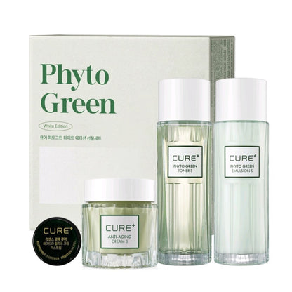 Cure Phyto Green S White Edition Gift Set/Toner+Emulsion+Cream/Anti aging/Aloe