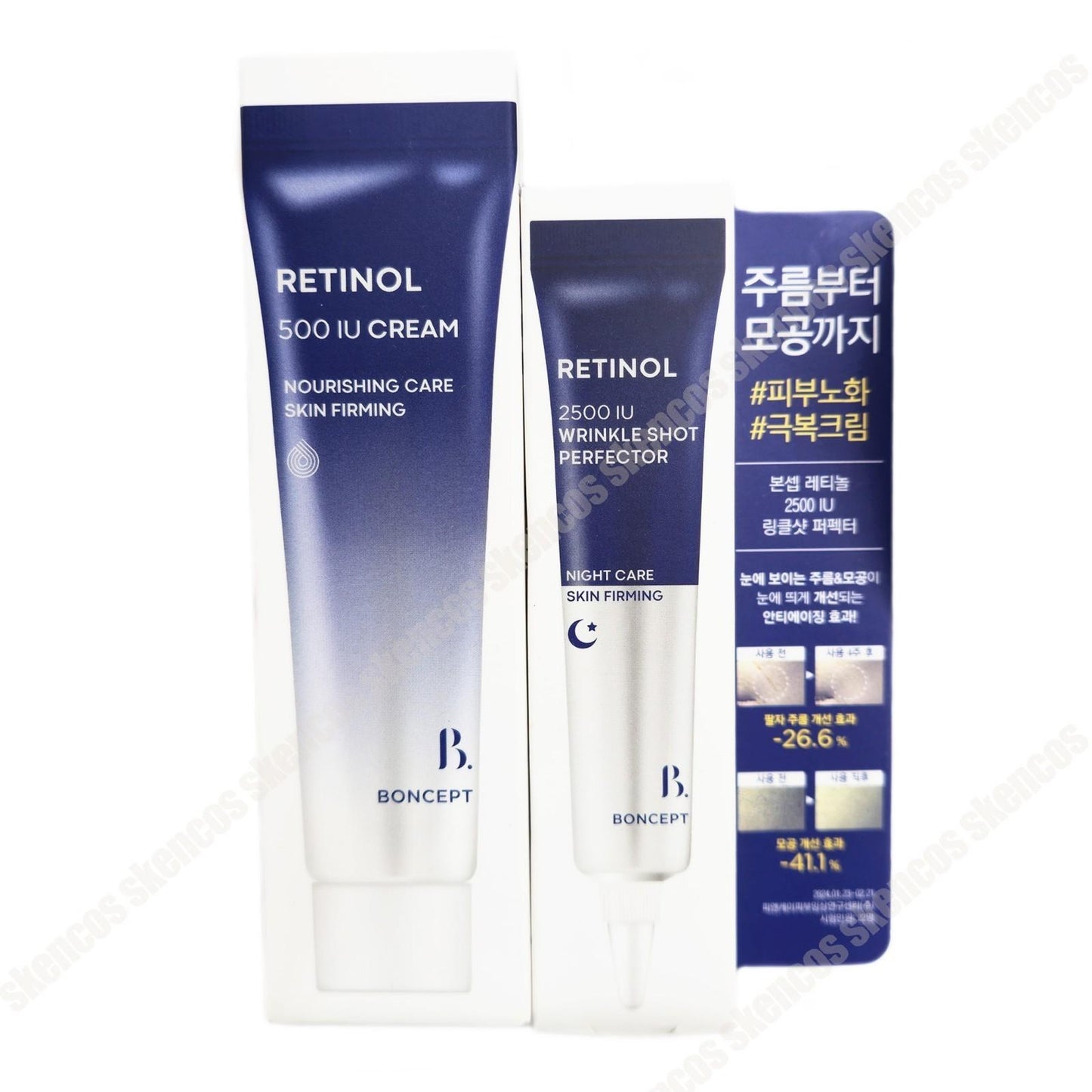 BONCEPT RETINOL 500 IU Cream 1.69oz+Wrinkle Shot 0.5 oz/Anti-aging/Lifting/Pores