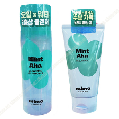 MIMO by MAMONDE Mint-AHA Peeling Gel 100ml+Cleansing Oil-in-Water 100ml/Sebum