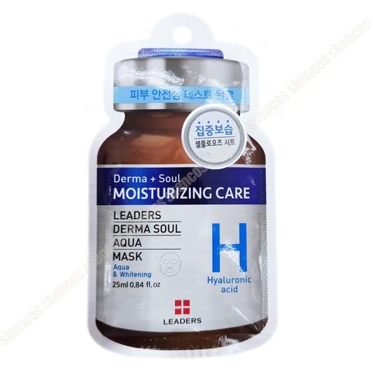 10 Sheets/Leaders Derma + Soul Aqua Mask 25ml/Moisturizing/Brightening