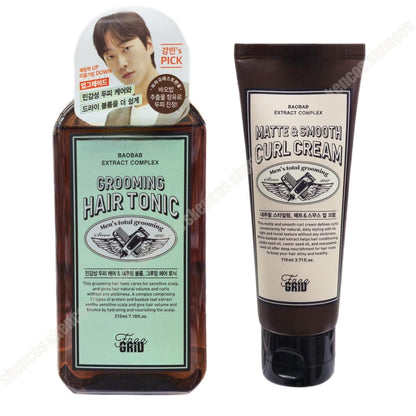 Freegrid Grooming Hair Tonic 210ml/Sensitive scalp care+Curl Cream 110ml/Men
